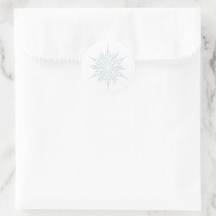 Ice Blue Snowflake Elegant Winter Wedding Runt Klistermärke