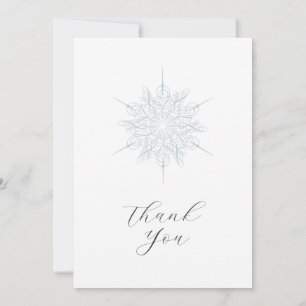 Ice Blue Snowflake Elegant Winter Wedding Tack Kort