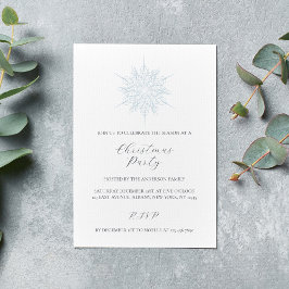 Ice Blue Snowflake-Julfesten Jul Inbjudningar