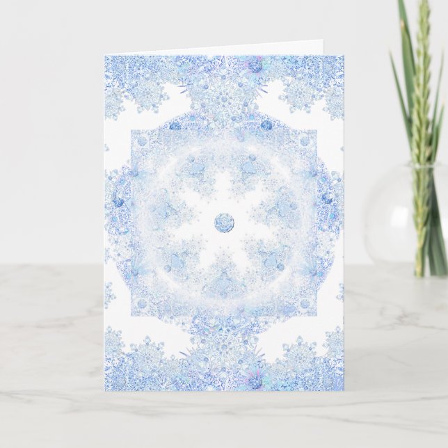 Ice Blue Snowflake Kort (Framsida)