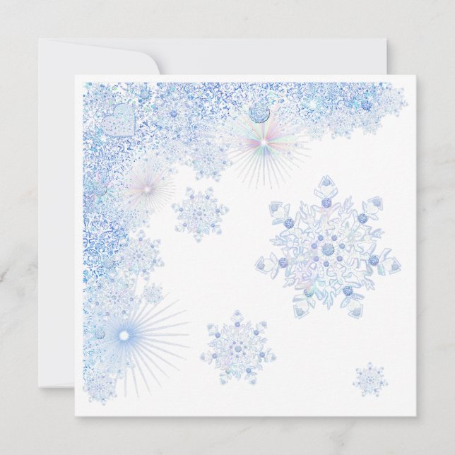 Ice Blue Snowflake Kort (Framsida)
