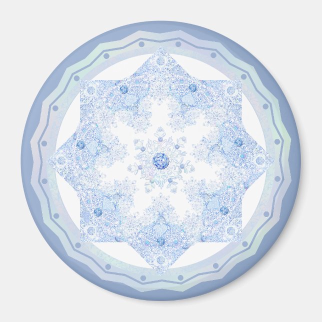 Ice Blue Snowflake Magnet (Framsidan)