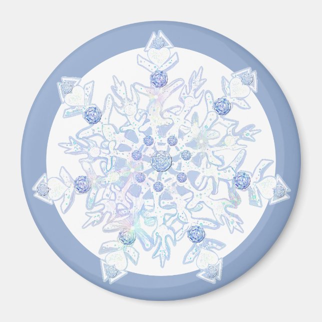 Ice Blue Snowflake Magnet (Framsidan)
