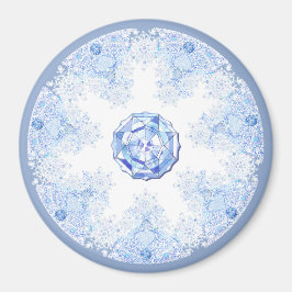 Ice Blue Snowflake Magnet