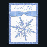 Ice Blue Snowflake Sweet 16-inbjudan Inbjudningar<br><div class="desc">Den här glitterblåa snöflingan söt 16 födelsedagsfest inbjudan har en tryckt effekt på band och FAUX glitter. Om du behöver några andra matchande objekt i den här designen,  skicka en e-post till niteowlstudio@gmail.com.</div>