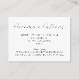 Ice Blue Snowflake Winter Wedding Accomoddons Tilläggskort