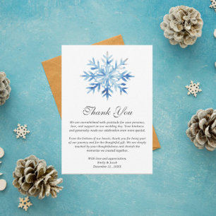 Ice Blue Snowflake Winter Wedding Tack Kort