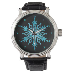 Ice Blue Snowflake Wrist Watch Armbandsur