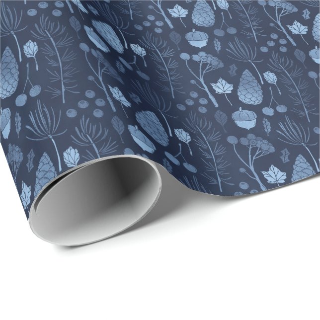 Ice Blue Tree Botanicals jul present Presentpapper (Rullad Hörn)
