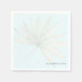 Ice Blue Tropical Couple Namn Bröllop Pappersservett