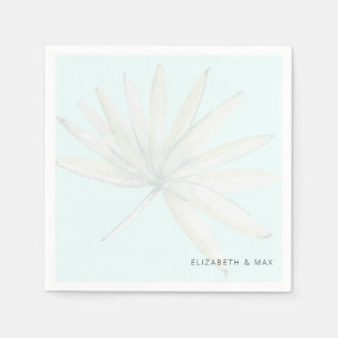 Ice Blue Tropical Couple Namn Bröllop Pappersservett