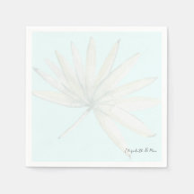 Ice Blue Tropical Couple Script Namn Bröllop