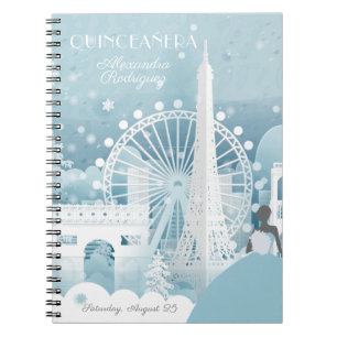 Ice Blue Winter i Paris Anteckningsbok