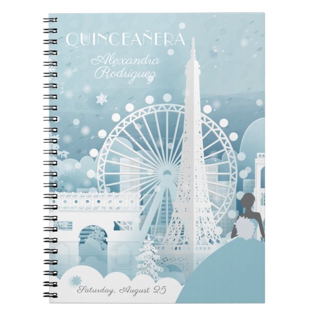 Ice Blue Winter i Paris Anteckningsbok (Framsidan)