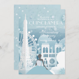 Ice Blue Winter i Paris Inbjudningar