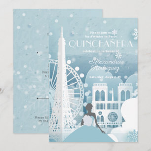 Ice Blue Winter i Paris Inbjudningar