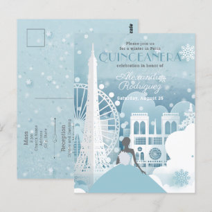 Ice Blue Winter i Paris Vykort