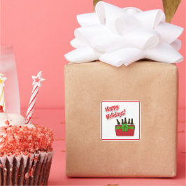 Ice Chest Beer Cooler Glad helg Fyrkantigt Klistermärke