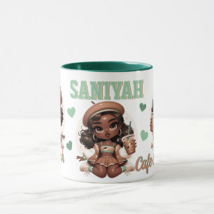 Ice Coffee Cutie Brown & Grönt Girl Mugg