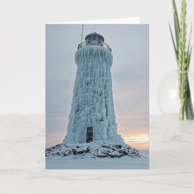 Ice covered lighthouse kort (Framsida)