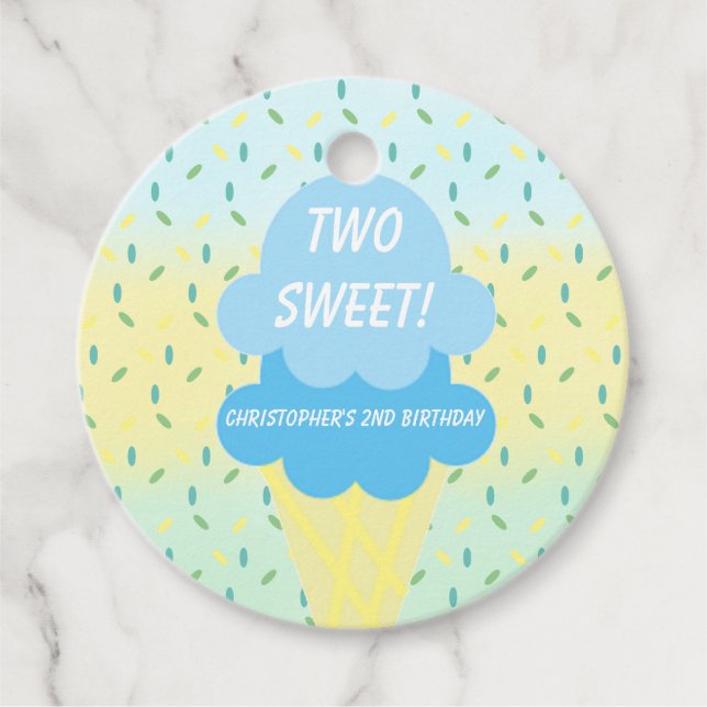 Ice Cream 2:a födelsedagen Gåvor Etiketter (Framsida)