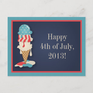Ice Cream 4:e juli Party-vykort Vykort