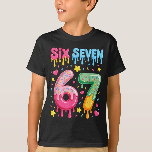 Ice Cream 67 Meme Funny Six Seven Gen Alpha Slang  T Shirt (Framsida)