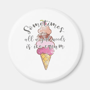 Ice Cream Älskare Gift Girl BEeds Ice Cream Gift Magnet