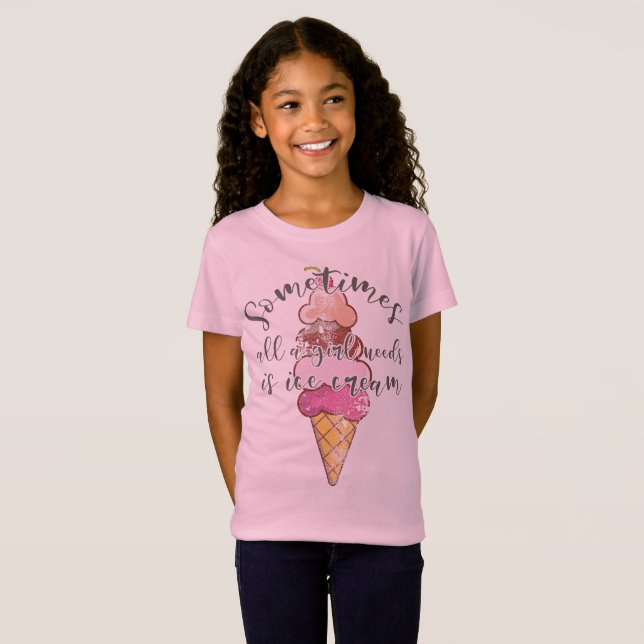 Ice Cream Älskare Gift Girl BEeds Ice Cream Gift T Shirt (Hel framsida)