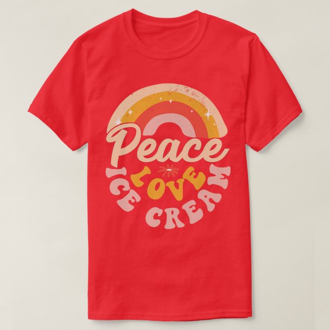 Ice Cream Älskare Summer Candy Cone Kawaii Peace L T Shirt (Design framsida)