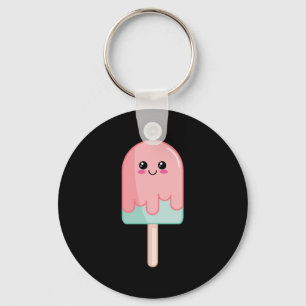 Ice Cream Ansikte Kawaii Food Art Nyckelring