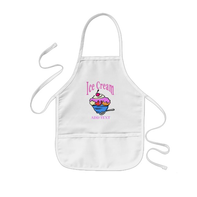 Ice Cream Apron, lägg till text Barnförkläde (Framsidan)