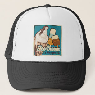 Ice Cream är Happiness Retro Guilty Pleasure Quote Keps