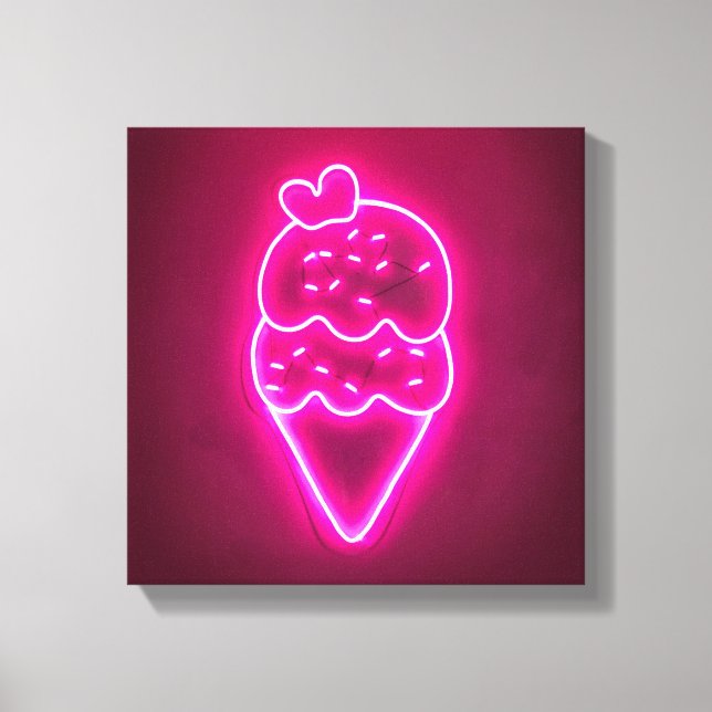 Ice Cream Art Strawberry Ice Cream Clip Art Painti Canvastryck (Framsida)