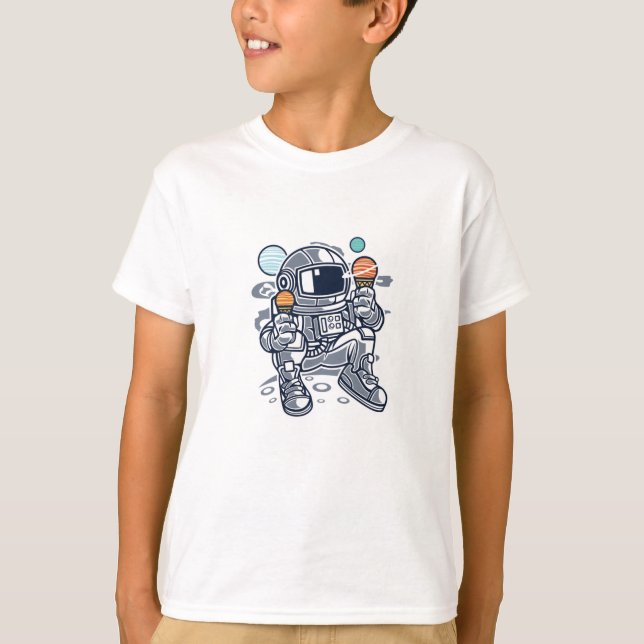 Ice Cream Astronaut Planet Snack Tee (Framsida)