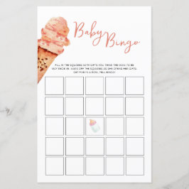 Ice Cream Baby Shower Bingo-spel