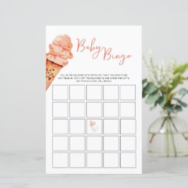 Ice Cream Baby Shower Bingo-spel