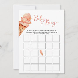 Ice Cream Baby Shower Bingo-spel Inbjudningar
