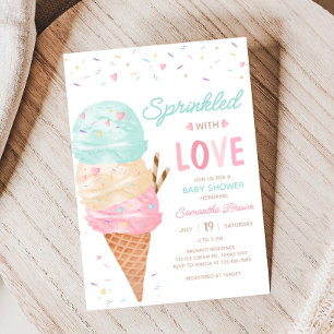Ice Cream Baby Shower Inbjudningar