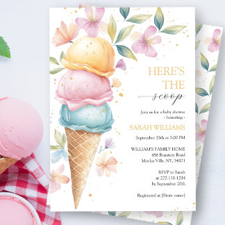 Ice Cream Baby Shower Inbjudningar