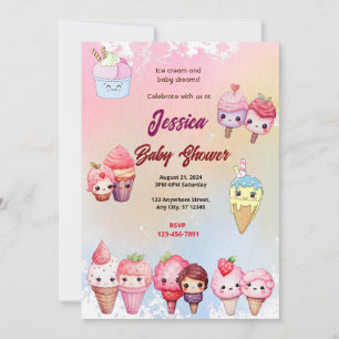Ice Cream Baby Shower Inbjudningar
