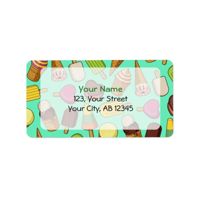 Ice Cream Background Adressetikett (Framsidan)