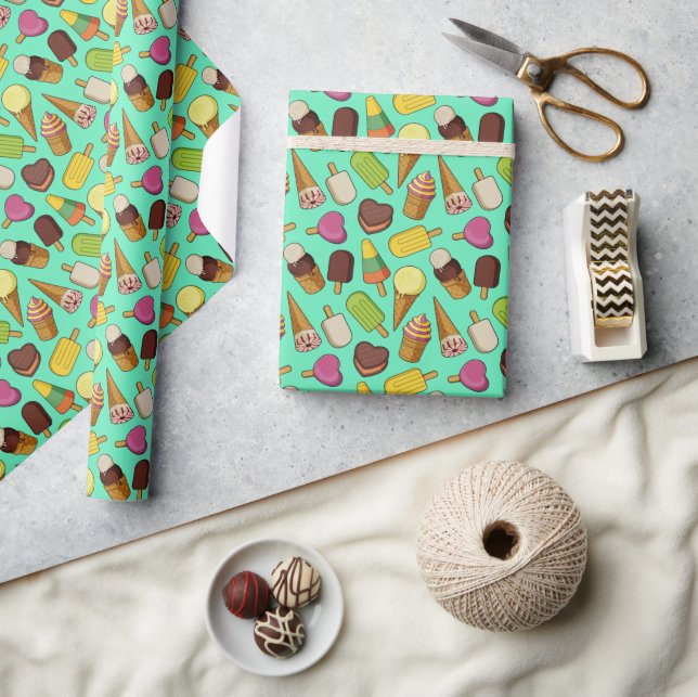 Ice Cream Background Presentpapper (Hantverk)
