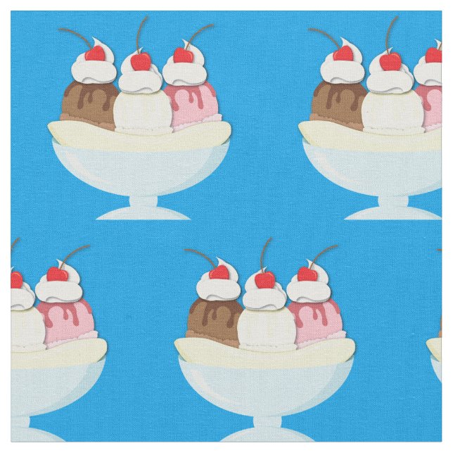 Ice Cream Banana Split Tyg (Närbild)