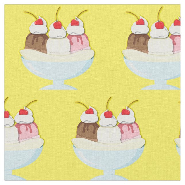 Ice Cream Banana Split Tyg (Närbild)