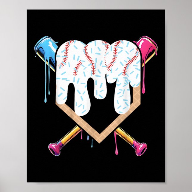 Ice Cream Baseball Shirt - Baseball Shirts for Boy Poster (Framsidan)