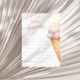 Ice Cream Birthday Capsule Notecard Inbjudningar