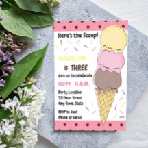 Ice Cream Birthday-inbjudan