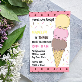 Ice Cream Birthday-inbjudan Inbjudningar