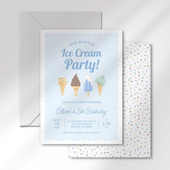 Ice Cream Birthday-inbjudan Inbjudningar (Skapare uppladdad)